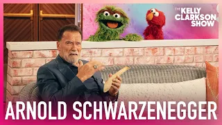 Arnold Schwarzenegger Gives Elmo & Oscar The Grouch Fitness Tips