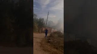 Пожар в г. Семилуки в районе гаражей микрорайона "Новые Берёзки".