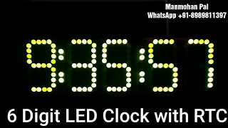 6 Digit Seven Segment LED Clock with RTC by Manmohan Pal