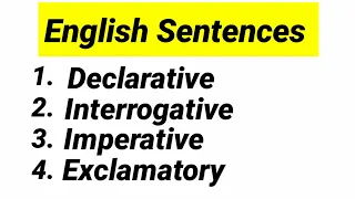Types of sentence 1. Declarative or Assertive 2. Interrogative 3. Imperative 4. Exclamatory