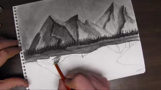 How to Draw a Mountain Landscape Tutorial Pt 2 of 3