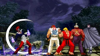 [KOF Mugen] Orochi iori Vs Super Street Fighter Team