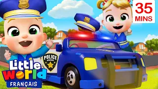 La voiture de police | Comptines pour les tout-petits | Little World Français