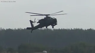 Sanicole Airshow 2022 - Landing Boeing AH64D Apache Longbow Helicopter - RNLAF