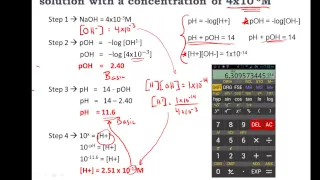 Calculating pH, pOH, [H+], [H3O+], [OH-] of Acids and Bases - Practice