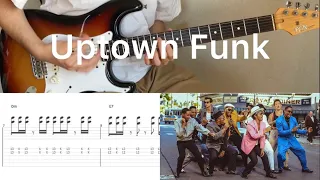 Mark Ronson ft. Bruno Mars - Uptown Funk (guitar cover with tabs & chords)