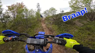 2022 Yamaha YZ250FX rides ( Moon Rocks ) trail in Marquette, Michigan