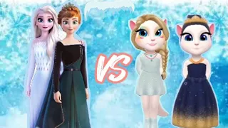 My talking angela 2 😇💄😻|| Frozen|| 😘Elsa vs Anna