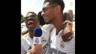 Bellinghan y Vinicius en la celebración del título #realmadridclubdefutbol