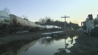 Train that derailed in Androscoggin County now back on track, company says