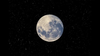 Moon with twinkling stars