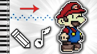 What MARIO Sounds Like on Piano - Draw and Listen - MIDI Art - How To Draw - Pixel Art - Super Mario