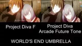 Project Diva WORLD'S END UMBRELLA PV Comparison PS3 Arcade Future Tone