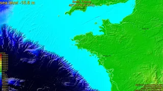 Brest, France, (z+c) sea level rise -135 - 65 m