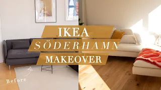 IKEA Söderhamn Sofa Makeover & Review | Bemz Bezug & Pretty Pegs Beine