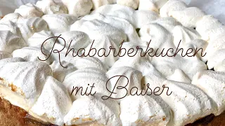 БАВАРСЬКИЙ пирІг з румбамбаром🇩🇪Rhabarberkuchen mit Baiser/РЕВІНЬ