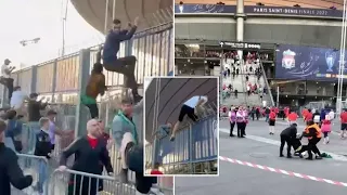 Fans Spotted Running Through And Over Gates At Stade De France#Liverpool#Realmadrid