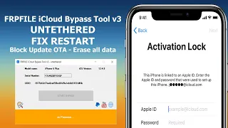 [Windows] FREE icloud bypass tool v3 untethered  auto block Update OTA - Erase all data & settings