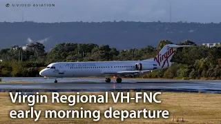 Virgin Australia Regional (VH-FNC) early morning departure on RW03 at Perth Airport.
