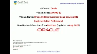 [Aug, 2022] Fast2test 1z0-996-22 PDF Dumps and 1z0-996-22 Exam Questions (28-43)