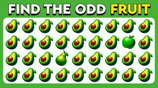 Find the ODD One Out - Fruit Edition 🍎🥑🍉 Easy, Medium, Hard - 30 Ultimate Levels Emoji Quiz