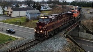 Chasing the Pennsy on the Fort Wayne Line NS 8102 Pennsylvania Heritage unit leads train 13Q