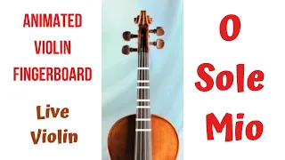 O SOLE MIO - Violin Tutorial - Play along with ANIMATED violin - LIVE VIOLIN