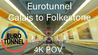 4K Drive Through The Eurotunnel - Calais to Folkestone Car Trian - Le Shuttle