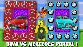 Which PORTAL TO CHOOSE ? BMW vs MERCEDES BENZ in Minecraft ! NEW SECRET VEHICLE PORTAL !