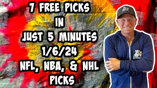 NFL, NBA, NHL Best Bets for Today Picks & Predictions Saturday 1/6/24 | 7 Picks in 5 Minutes