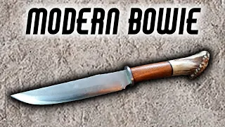 Making a Modern Bowie Knife 🗡⚒ (No Talking - Just Forging) - [Blacksmith ASMR]