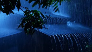 Fall Asleep Fast & Easy on Rainy Night | Torrential Rain on Tin Roof & Intense Thunder | White Noise