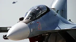 The graceful take-off of Su 30SM on afterburner 🔥 Aviadarts2018