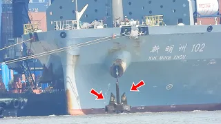 Excitedly Watching The Giant Ship Pulling An Anchor | 4K Shipspotting
