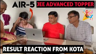 🔴JEE Advanced 2022 | Topper Result Reaction (AIR 5) from Reliable Kota..🎉