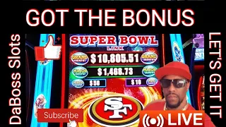 GOT THE BONUS ON  SUPER BOWL 🏈 LINK SLOT MACHINE #dabossslots