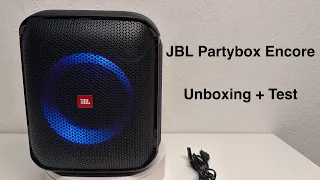 JBL Partybox Encore Unboxing + Test | 4k | The perfect compact music box