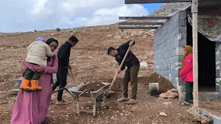 The attractiveness of Rasul and Mohammad helping Afsane in building a house