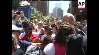 Democratic vice presidential nominee Joe Biden arrived in downtown Denver today, introducing himself