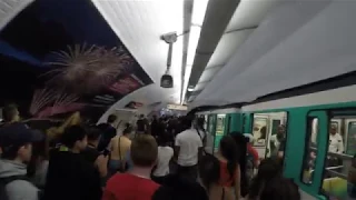Trocadero Metro Station (Paris) after World Cup (Russia 2018) (France win)
