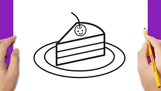 How to draw a slice of cake