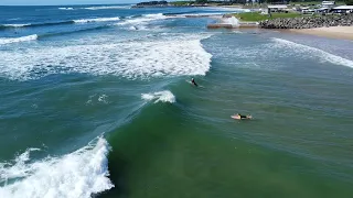 Surfing at Bellambi Beach, NSW - drone cam