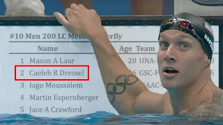 Caeleb Dressel is swimming in a meet...