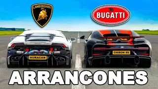 Bugatti Chiron SS vs Lambo Huracán de 1,800hp: ARRANCONES