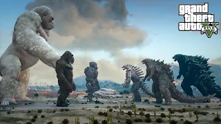 Godzilla Team vs Kong Team Epic Battle - GTA V Mods