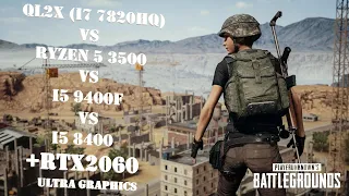 "PUBG" QL2X vs Ryzen5 3500 vs I5 9400F vs I5 8400