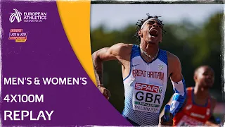 GBR double relay GOLD! Men's & Women's 4x100m Replay - European Athletics U20 Championships