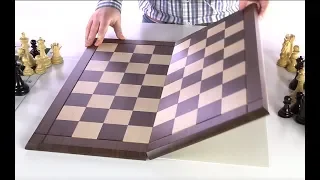 JLP Folding Walnut and Maple Chessboard with nearly invisible fold