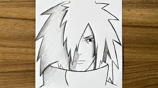 Easy anime drawing || How to draw Madara Uchiha step by step || Anime drawing step by step