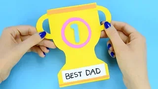How to Make Father's Day Trophy Card - paper crafts for kids